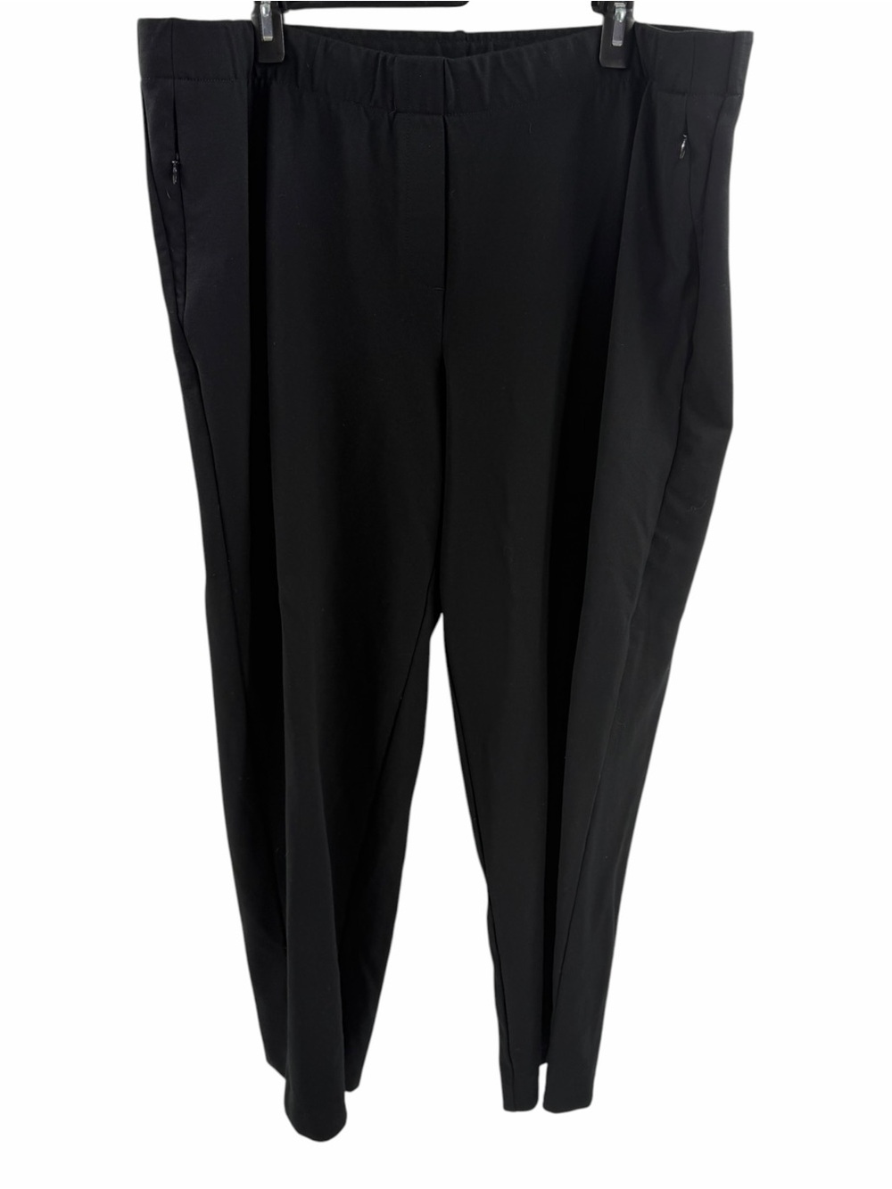 J.Jill Black Ponte Knit Pull On Straight Leg Pant side zipper pockets size 3X